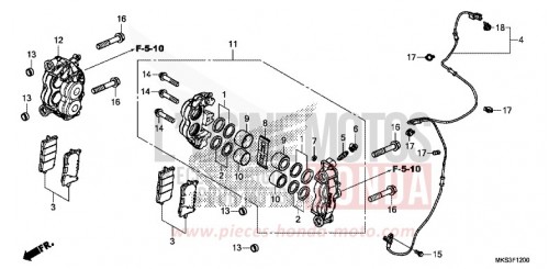 FRONT BRAKE CALIPER CRF1100DL de 2020